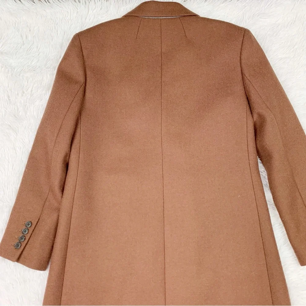 J Crew Double-breasted topcoat in Italian melton wool blend in brown - Picture 9 of 11